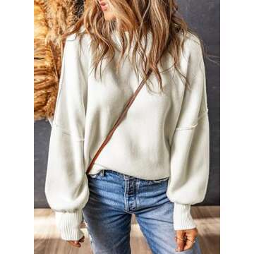 EVALESS White Sweater Womens Fahison Fall Outfits Business Causal Clothes for Women 2024 Oversized C...
