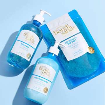 Bondi Sands Coconut Body Bundle | Includes Self Tan Friendly Coconut Body Wash, Body Moisturizer, and Coconut & Sea Salt Body Scrub ($44 Value)