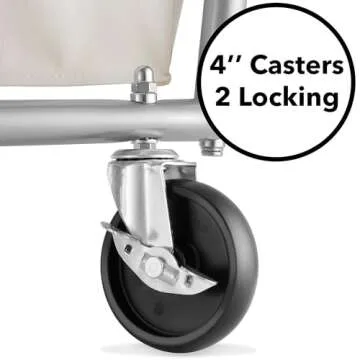 Heavy-Duty Rolling Laundry Hamper with Canvas Bins