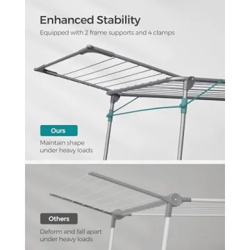 SONGMICS Foldable Clothes Drying Rack for Indoor Outdoor Use