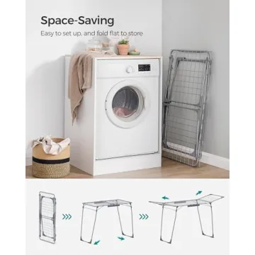 SONGMICS Foldable Clothes Drying Rack for Indoor Outdoor Use