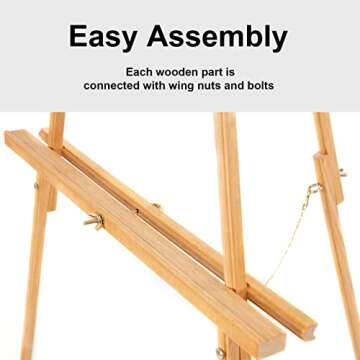 Falling in Art 65" A-Frame Tripod Easel Stand, Wooden Display Easel with Adjustable Canvas Holder, F...
