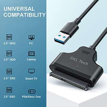 USB 3.0 SATA III Adapter Bandwidth Up to 5Gbps