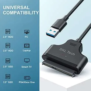 USB 3.0 SATA III Adapter Bandwidth Up to 5Gbps