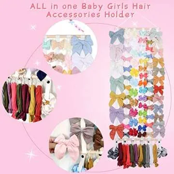 OAOLEER Hair Bow Holder Organizer for Girls，Hair Clips Headband Organizer Storage Wall Hanging Hom...