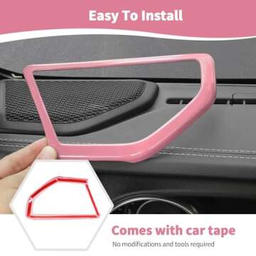 RT-TCZ for Jeep JL A Pillar Speaker Trim Cover Pink for Jeep Wrangler JL JLU Gladiator JT 2018-2024 Pink Interior Accessories 2pcs