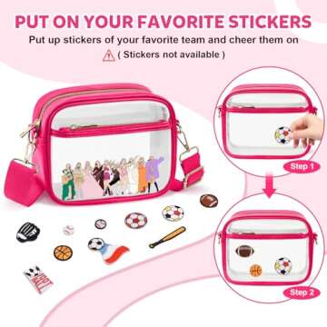 KETIEE Clear Bag for Stadium Events: Clear Crossbody Bag Stadium Approved Clear Purses for Women wit...