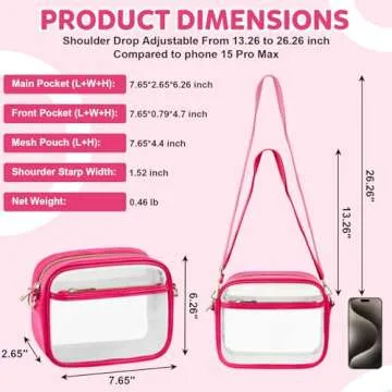 KETIEE Stylish Clear Bag for Stadium Events