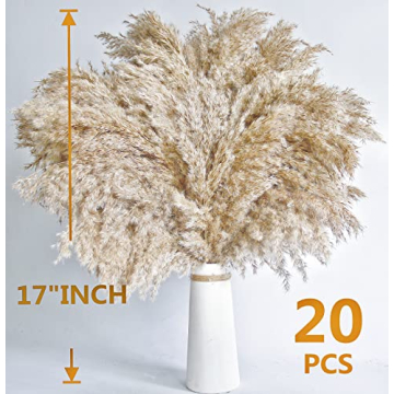 30 PCS Fluffy Pampas Grass for Boho Decor and Arrangements
