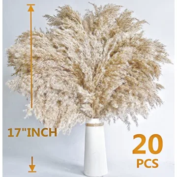 30 PCS Fluffy Pampas Grass for Boho Decor and Arrangements