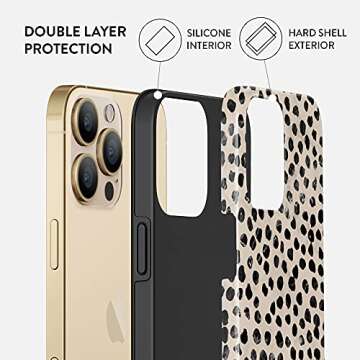 BURGA Phone Case for iPhone 13 Pro Max - Cute, Trendy, Aesthetic, Pattern Phone Cover, Hard Shell Protection - fits Apple iPhone 13 Pro Max Case for Women Men, Polka Dots