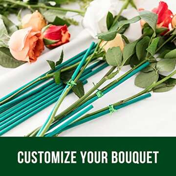 Garsum Green Bamboo Sticks Garden Wood Plant Stakes,Floral Plant Support Wooden,Wooden Sign Posting Garden Sticks,15 Inches 25 Pack