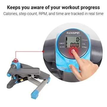 FlexiSpot Step Machine Exercise Stepper in-Motion Elliptical Trainer Under Desk Stepper Home Gym Workout