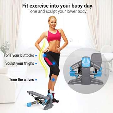 FlexiSpot Step Machine Exercise Stepper in-Motion Elliptical Trainer Under Desk Stepper Home Gym Workout