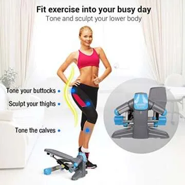 FlexiSpot Step Machine Exercise Stepper in-Motion Elliptical Trainer Under Desk Stepper Home Gym Workout