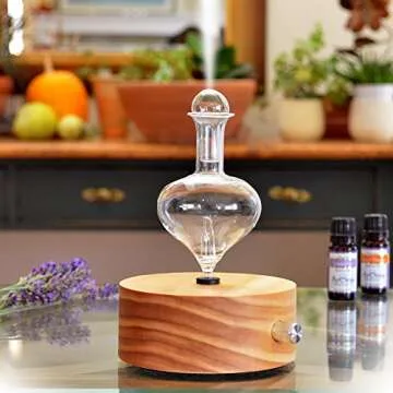 ArOmis Aromatherapy Diffuser - (Solum Lux Eros) Premium Wood & Glass Essential Oil Nebulizer - Profe...