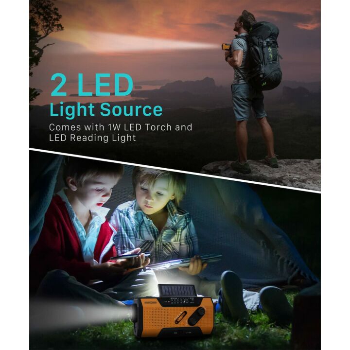 FosPower Emergency Weather Radio - NOAA Alerts & More