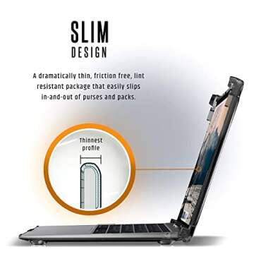 URBAN ARMOR GEAR UAG MacBook Air 13 inch Case 2018-2020 M1 A1932, A2179, & A2337, Clear Translucent Ice, Feather-Light Rugged Plyo Military Drop Tested Laptop Cover