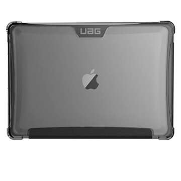 URBAN ARMOR GEAR UAG MacBook Air 13 inch Case 2018-2020 M1 A1932, A2179, & A2337, Clear Translucent Ice, Feather-Light Rugged Plyo Military Drop Tested Laptop Cover