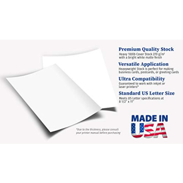 Extra Thick 100lb Cardstock - 50 Sheets for Printing