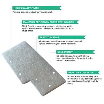 Crucial Vacuum Replacement Vacuum Filter Compatible with Hoover Part # 38765019,38765023 & Models Hoover: Tempo Widepath,Foldaway,Windtunnel,C1701900,U5140900 (4 Pack)