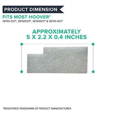 Crucial Vacuum Replacement Vacuum Filter Compatible with Hoover Part # 38765019,38765023 & Models Hoover: Tempo Widepath,Foldaway,Windtunnel,C1701900,U5140900 (4 Pack)