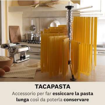 MARCATO Atlas Pasta Drying Rack, Tacapasta, Made in Italy, Steel and Polycarbonate, Collapsible, Clear