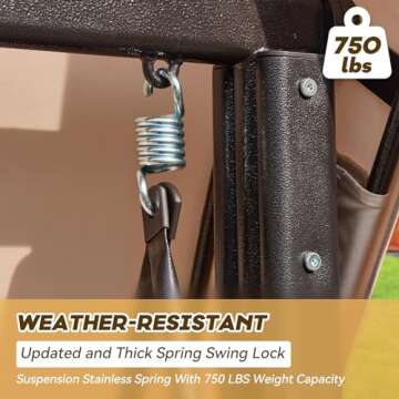 Yalissey 3 in 1 Outdoor Porch Swing with Adjustable Canopy, 3 Seat Outdoor Swing for Adults, Patio Swing Chair with Thickened Cushions,Pillows & Cup Holders for Backyard, Porch, Garden (Khaki)