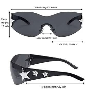 Haqptul Rimless Y2K Sunglasses for Trendy Fashionistas