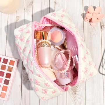 SOIDRAM Floral Makeup Bag Aesthetic Travel Cosmetic Pouch