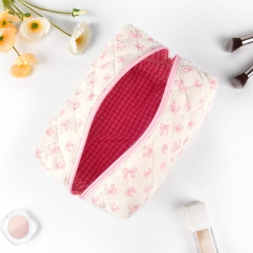 SOIDRAM Floral Makeup Bag Aesthetic Travel Cosmetic Pouch