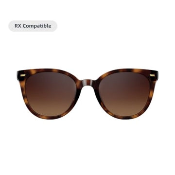 Amazon Echo Frames (3rd Gen) | Smart glasses with Alexa | Cat Eye frames in Brown Tortoise with grad...