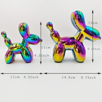 Swy Hair Electroplating Ceramics Balloon Dog Statue for Home