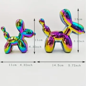 Swy Hair Electroplating Ceramics Balloon Dog Statue for Home