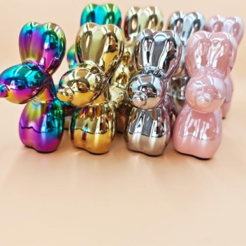 Swy Hair Electroplating Ceramics Balloon Dog Statue for Home