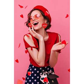 Beaded Heart Earrings Valentines Red Heart Dangling Earrings for Women Handmade Love Heart Earrings Hypoallergenic Hot Pink Drop Dangle Earrings Valentine’s Day Holiday Jewelry Gift (red XOXO heart earrings)