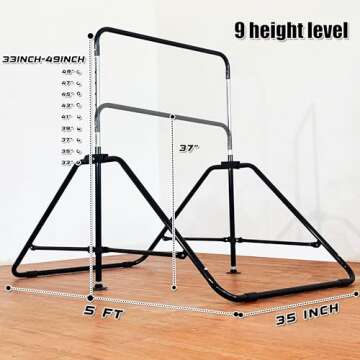 MARFULA Upgrade Foldable Gymnastic Bar with Mat for Kids Ages 3-12, 200 lbs Weight Capacity, Gymnast...