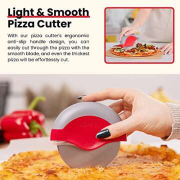 LÖFFEL Premium Pizza Cutter Wheel - Slicer with Protective Blade Guard - Razor Sharp Stainless Stee...