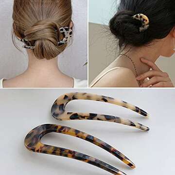 Acetate Hair Sticks, 10PCS Tortoise Shell Hair Pins Vintage Hair Chopstick Long Chinese Hairpins Hai...