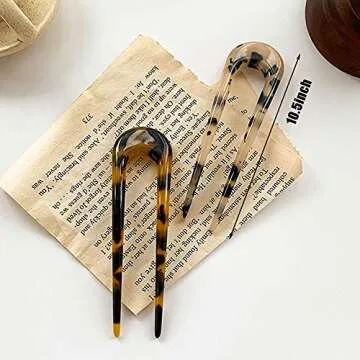 Acetate Hair Sticks, 10PCS Tortoise Shell Hair Pins Vintage Hair Chopstick Long Chinese Hairpins Hair Sticks for Styling Hairstyle for Women Girls Bun