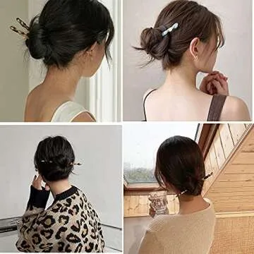 Acetate Hair Sticks, 10PCS Tortoise Shell Hair Pins Vintage Hair Chopstick Long Chinese Hairpins Hair Sticks for Styling Hairstyle for Women Girls Bun