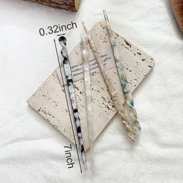 Acetate Hair Sticks, 10PCS Tortoise Shell Hair Pins Vintage Hair Chopstick Long Chinese Hairpins Hair Sticks for Styling Hairstyle for Women Girls Bun