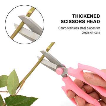 4PCS Garden Pruning Shears Scissors Kit, Rose Thorn Remover, Tree Pruner Hand Tools, Cordless Trimme...