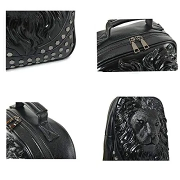 Stylish 3D Lion Leather Laptop Backpack for All Ages