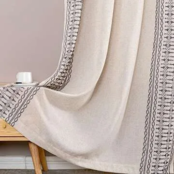 Buy Jinchan Boho Curtains Grey Embroidered Panel Set