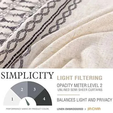 Buy Jinchan Boho Curtains Grey Embroidered Panel Set