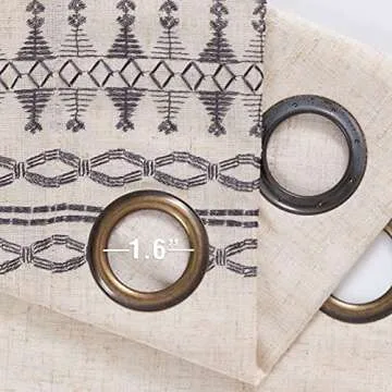 Buy Jinchan Boho Curtains Grey Embroidered Panel Set