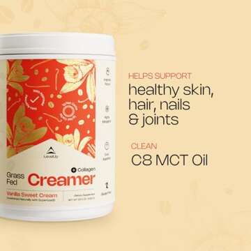 LevelUp Creamer, with Energizing MCT Oil and Collagen Peptides, Keto Coffee Creamer, Supports Natural Energy & Ketone Production - Vanilla Sweet Cream, 11 oz
