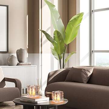 qinxiang 100 Pack Unscented Ivory Clear Cup Tea Light Candles for Dinner, Wedding, Party, Spa, Church, Home Decor Tealights