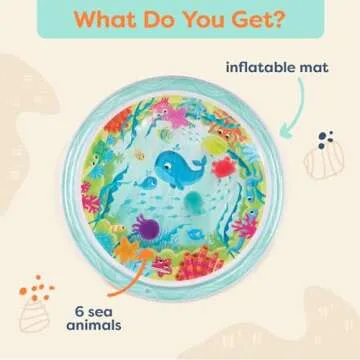 Versatile Baby Inflatable Tummy Time Mat with Sea Animals